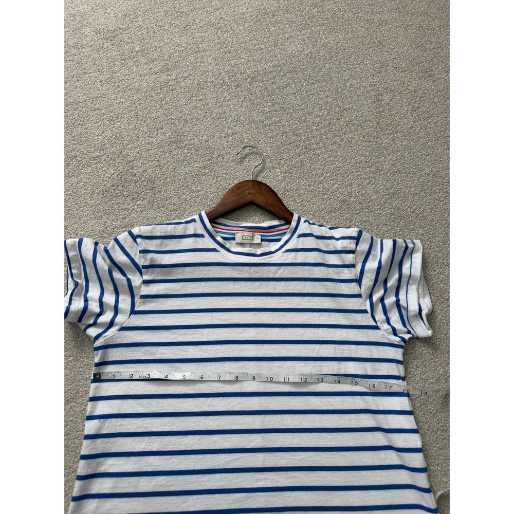 AYR Nautical Stripe T-Shirt Size S White Blue Pima Cotton - Picture 7 of 8
